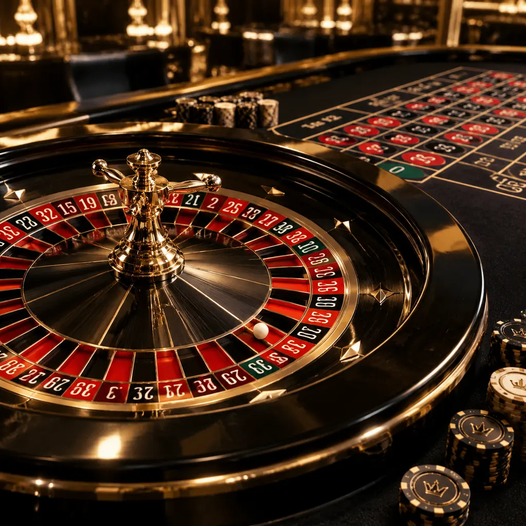 Roda roulette satu nol dengan bola putih